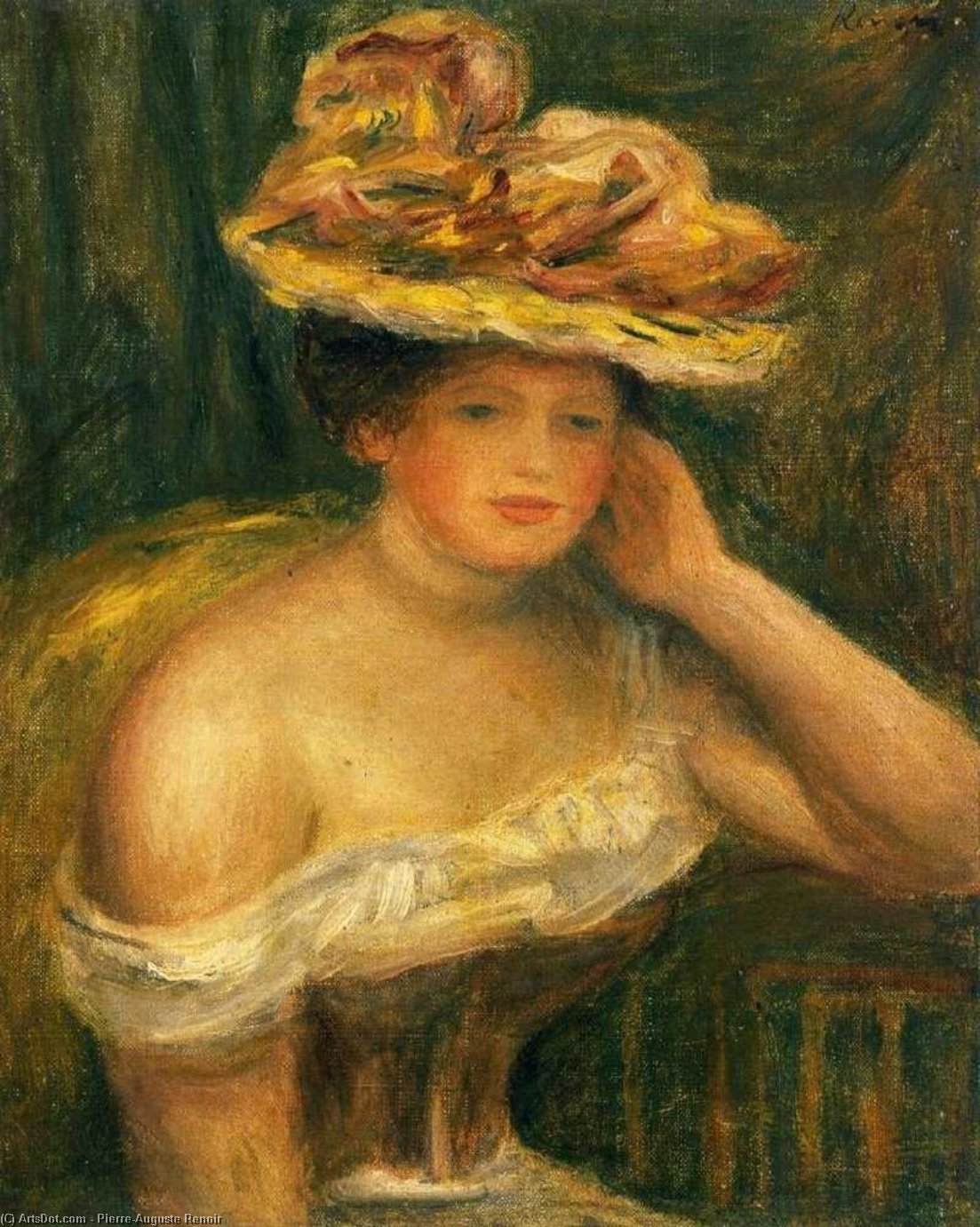 Wikioo.org - The Encyclopedia of Fine Arts - Painting, Artwork by Pierre-Auguste Renoir - Woman Wearing a Corset