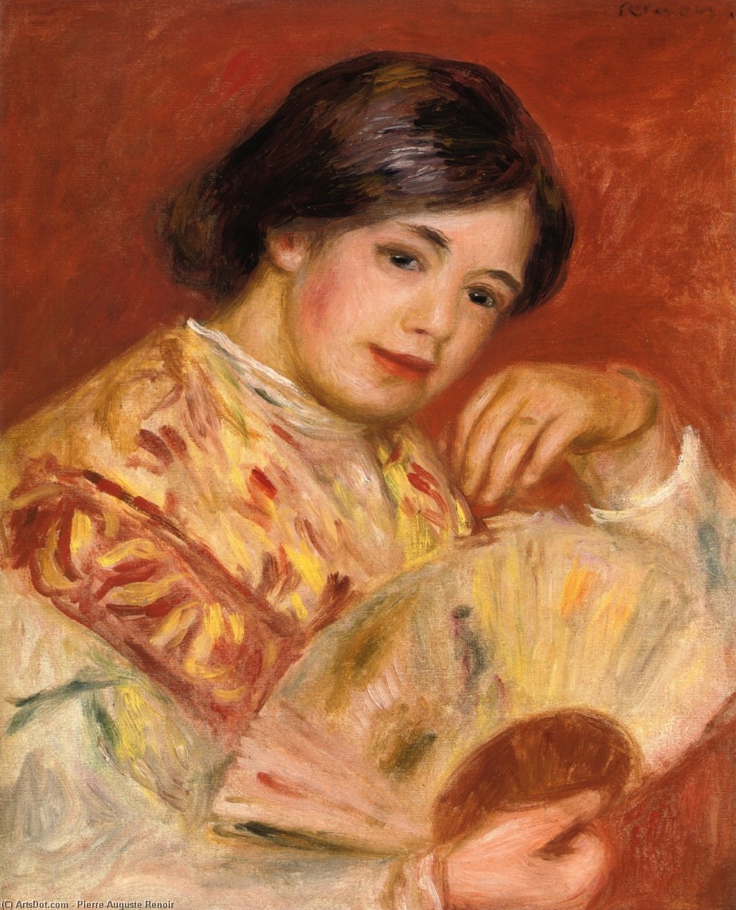 Wikioo.org - The Encyclopedia of Fine Arts - Painting, Artwork by Pierre-Auguste Renoir - Woman with a Fan