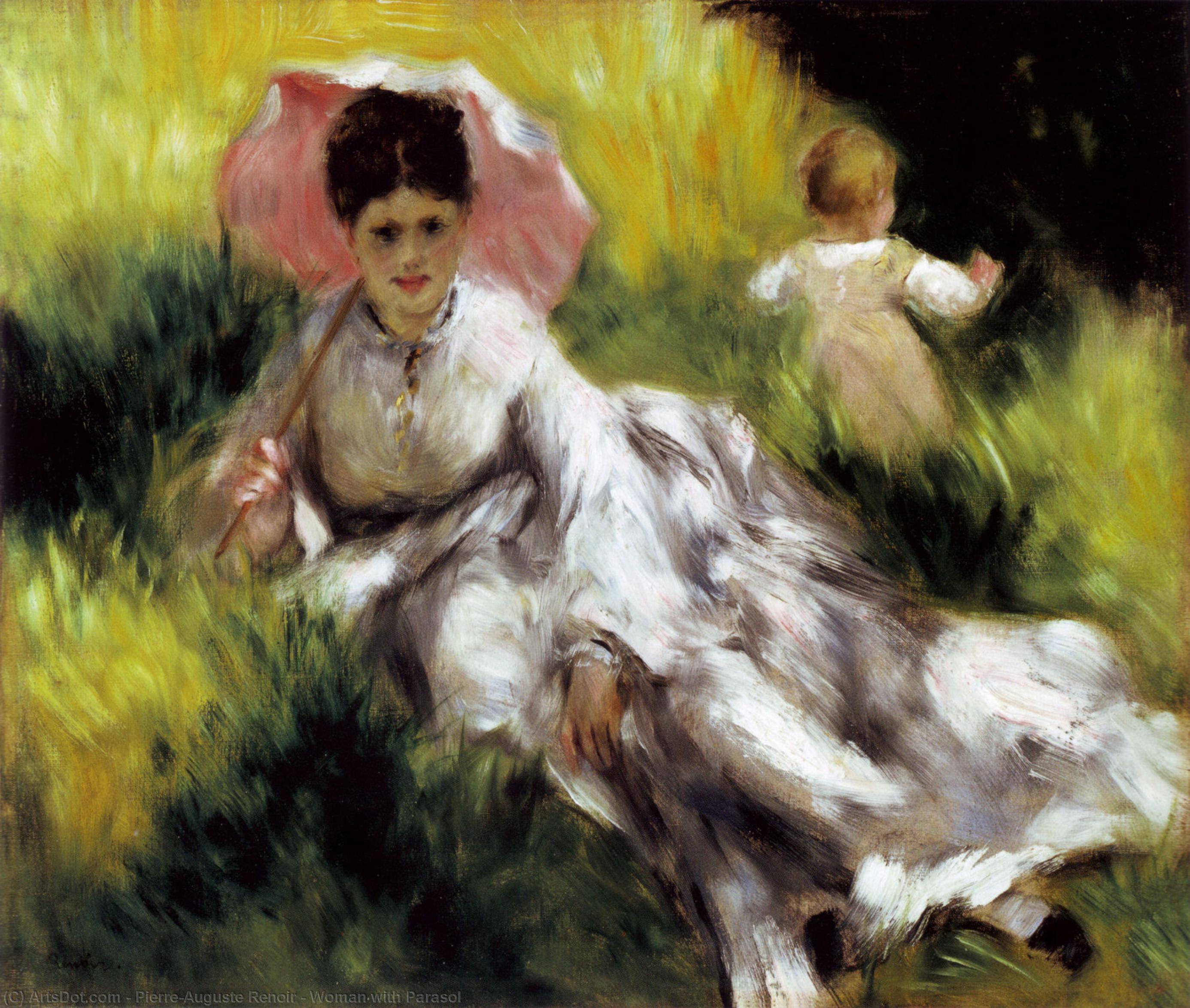 Wikioo.org - สารานุกรมวิจิตรศิลป์ - จิตรกรรม Pierre-Auguste Renoir - Woman with Parasol
