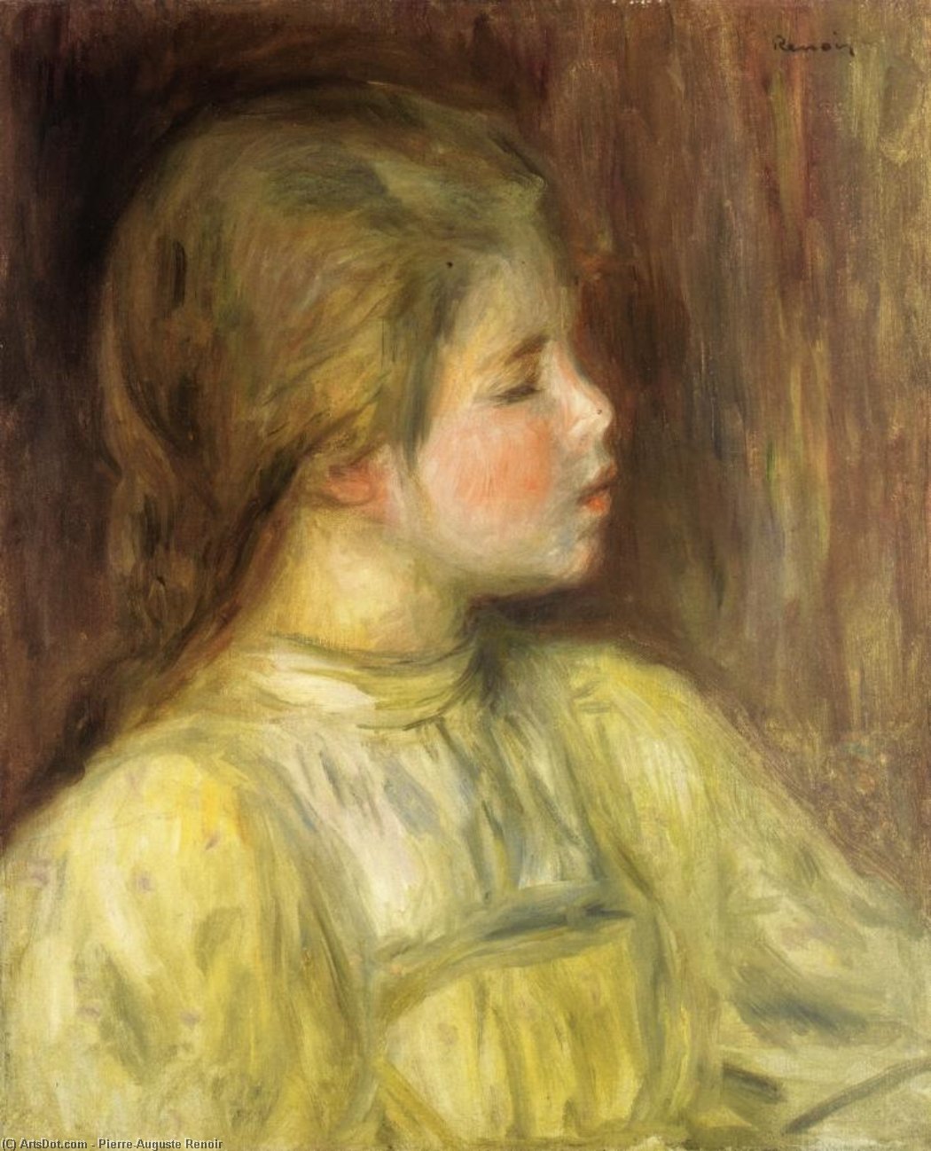 Wikioo.org - The Encyclopedia of Fine Arts - Painting, Artwork by Pierre-Auguste Renoir - Woman's Head, The Thinker