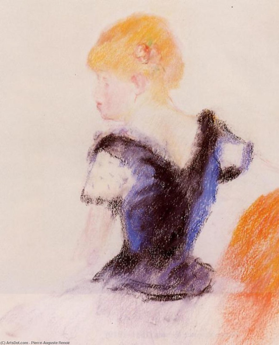 Wikioo.org - The Encyclopedia of Fine Arts - Painting, Artwork by Pierre-Auguste Renoir - Young Blond Girl