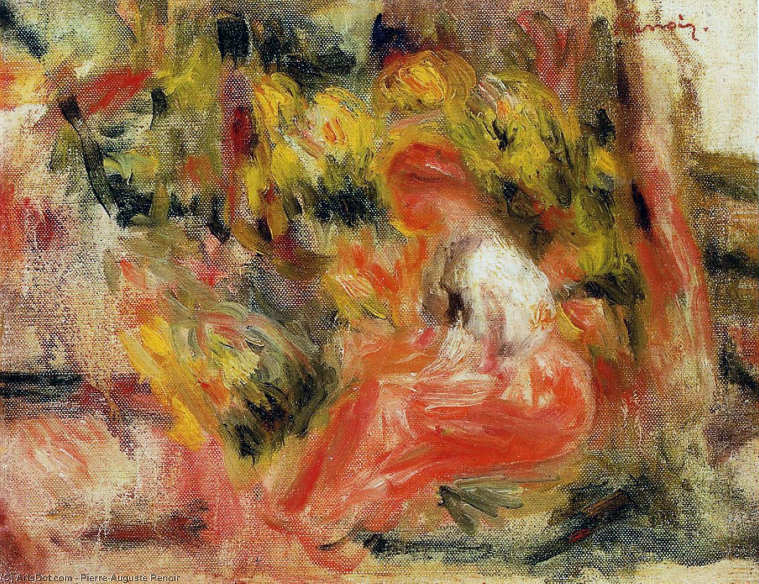 Wikioo.org - Die Enzyklopädie bildender Kunst - Malerei, Kunstwerk von Pierre-Auguste Renoir - junges mädchen sitzend in ein garten