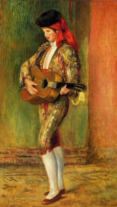 WikiOO.org - Encyclopedia of Fine Arts - Malba, Artwork Pierre-Auguste Renoir - Young Guitarist Standing