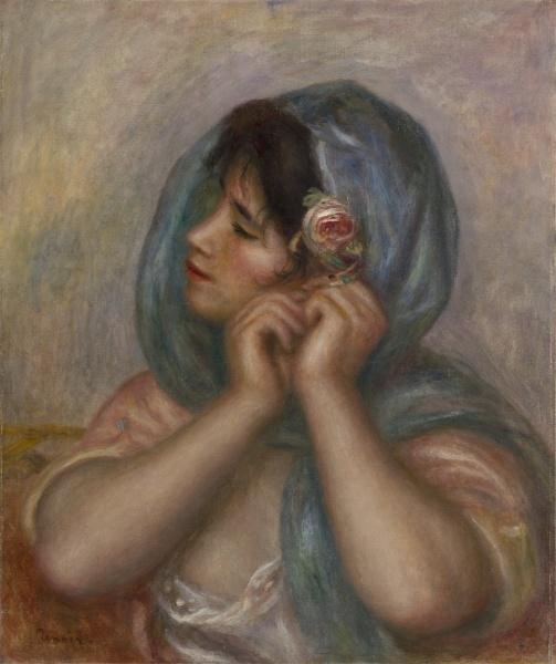 WikiOO.org - אנציקלופדיה לאמנויות יפות - ציור, יצירות אמנות Pierre-Auguste Renoir - Young Woman Arranging Her Earring