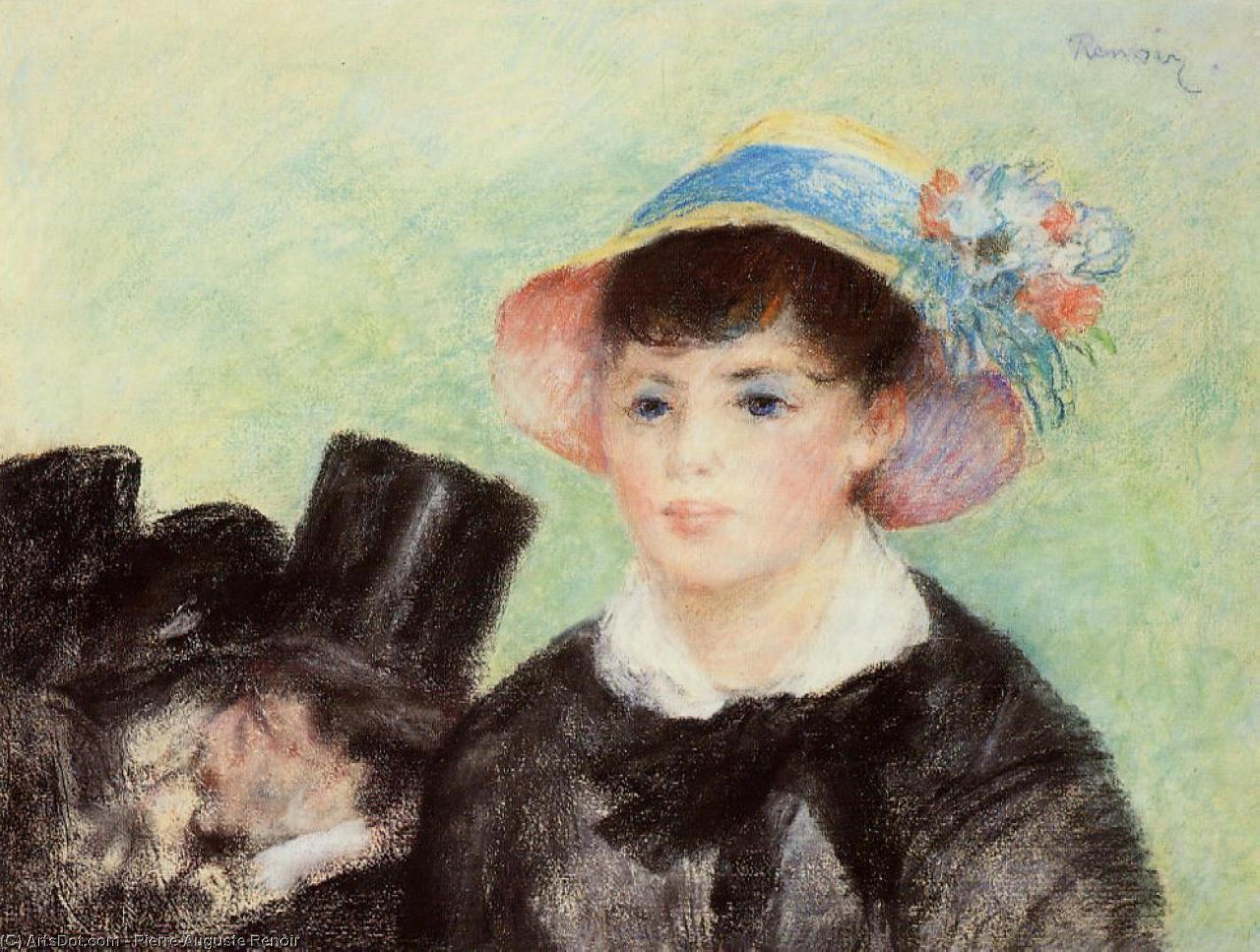 Wikioo.org - The Encyclopedia of Fine Arts - Painting, Artwork by Pierre-Auguste Renoir - Young Woman in a Straw Hat 1