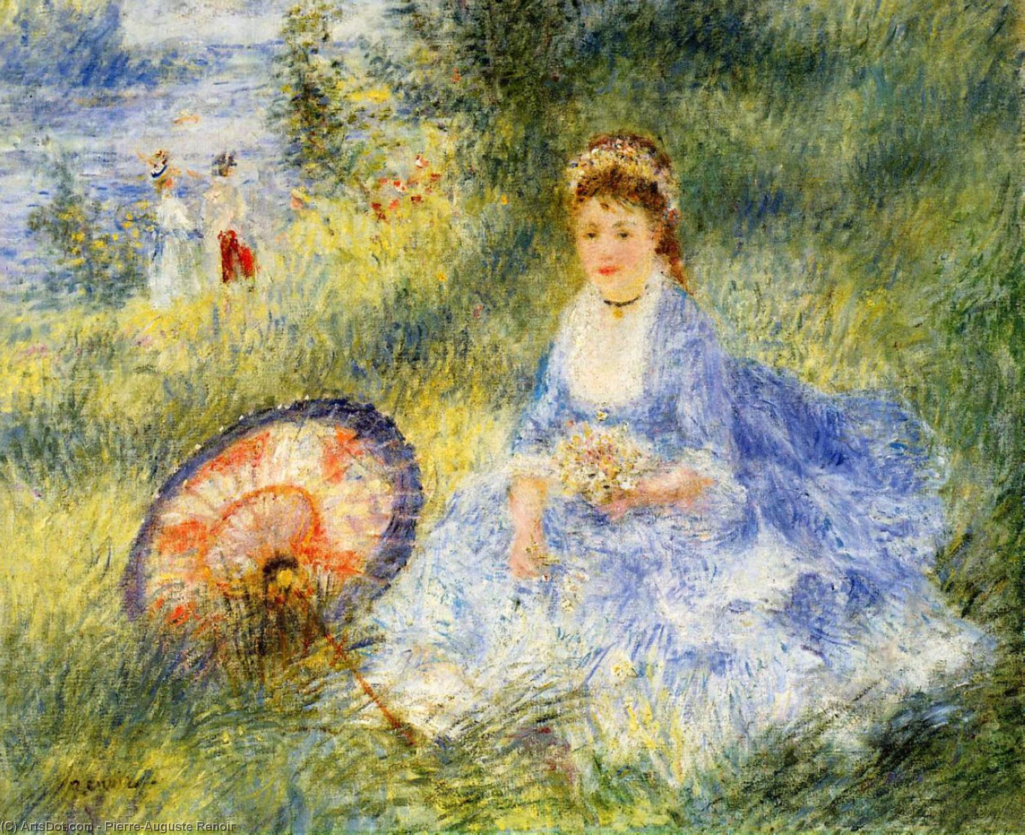 Wikioo.org - The Encyclopedia of Fine Arts - Painting, Artwork by Pierre-Auguste Renoir - Young Woman with a Japanese Umbrella