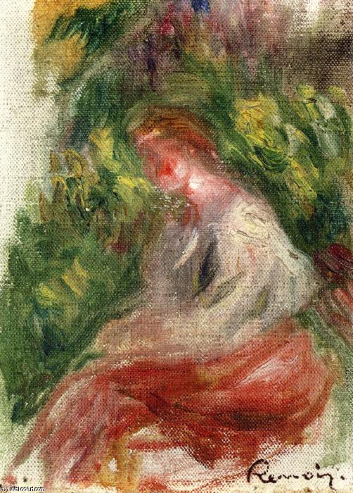 Wikioo.org - The Encyclopedia of Fine Arts - Painting, Artwork by Pierre-Auguste Renoir - Young Woman, Seated
