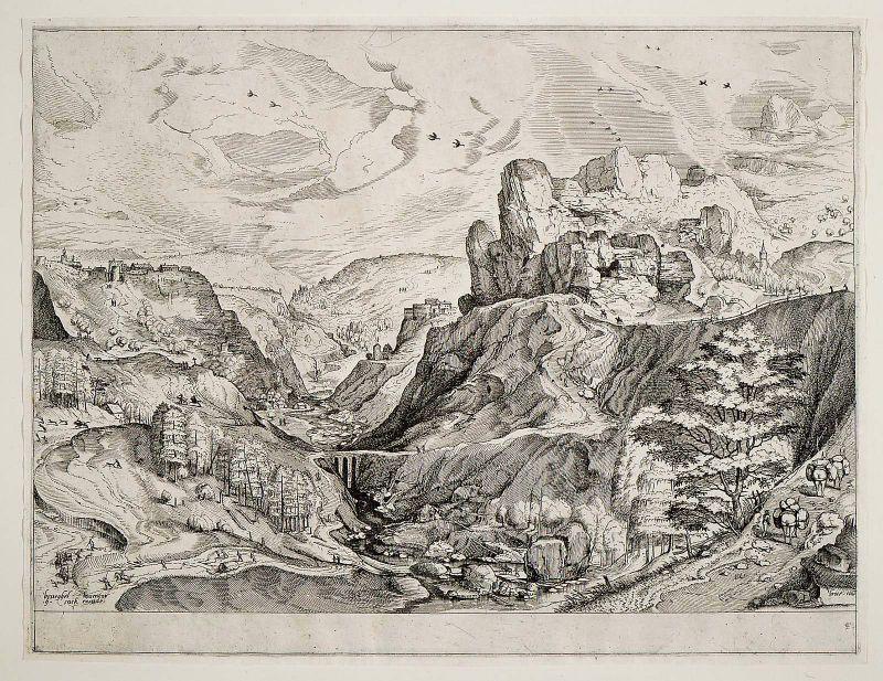WikiOO.org - Enciklopedija likovnih umjetnosti - Slikarstvo, umjetnička djela Pieter Bruegel The Elder - Alpine Landscape