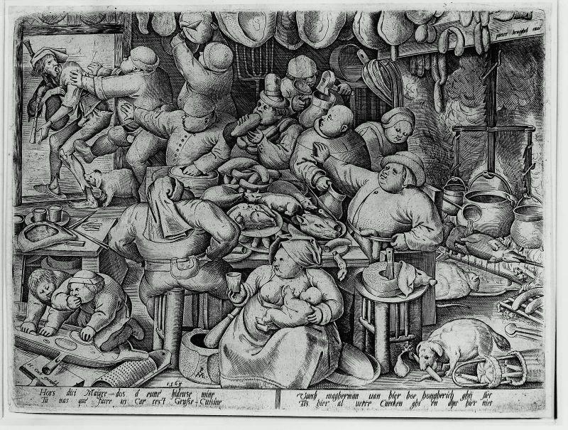 Wikoo.org - موسوعة الفنون الجميلة - اللوحة، العمل الفني Pieter Bruegel The Elder - The Fat Kitchen