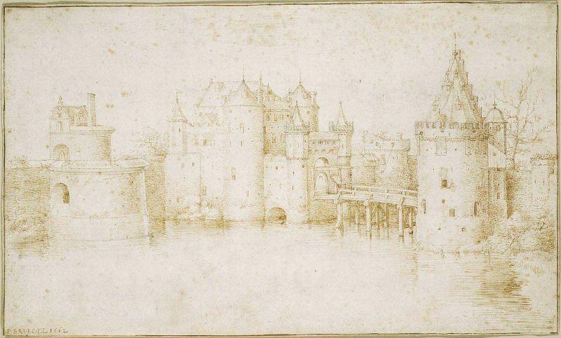 WikiOO.org - Енциклопедия за изящни изкуства - Живопис, Произведения на изкуството Pieter Bruegel The Elder - Walls Towers and Gates of Amsterdam