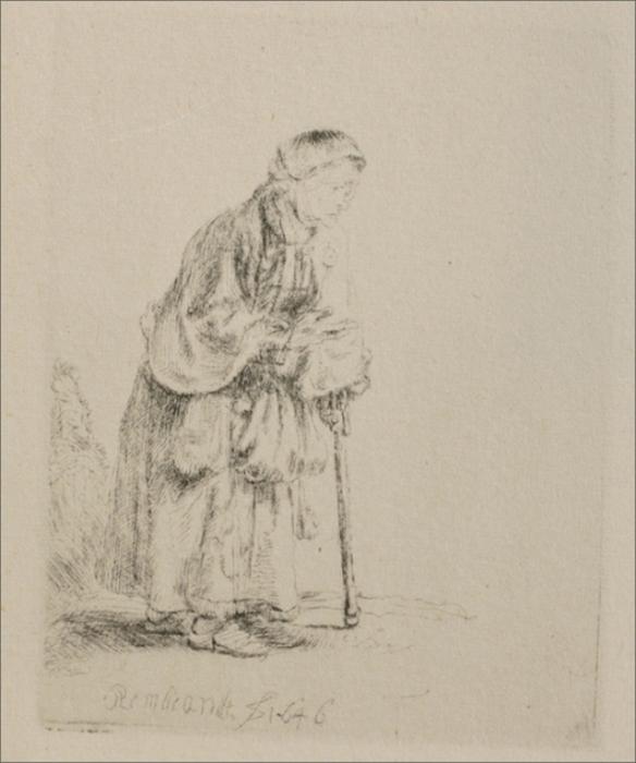 WikiOO.org - Енциклопедия за изящни изкуства - Живопис, Произведения на изкуството Rembrandt Van Rijn - A Beggar Woman Asking Alms
