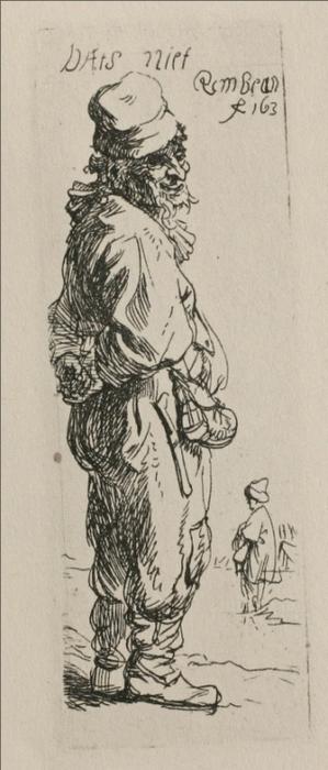 WikiOO.org - אנציקלופדיה לאמנויות יפות - ציור, יצירות אמנות Rembrandt Van Rijn - A Beggar. and a Companion Piece, Turned to the Right