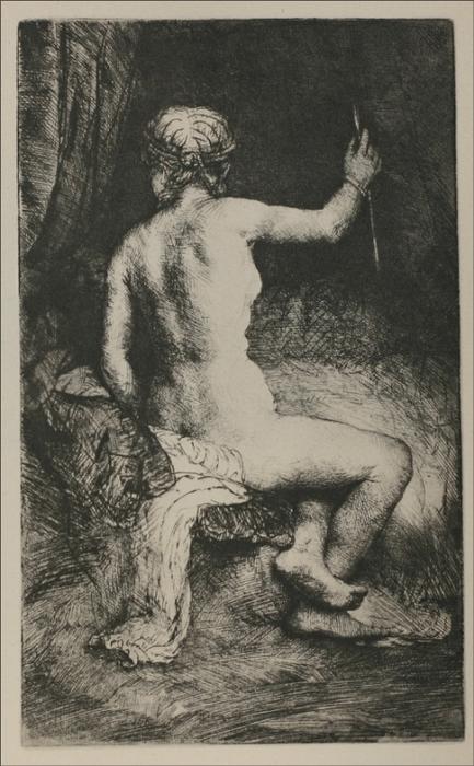 Wikioo.org - สารานุกรมวิจิตรศิลป์ - จิตรกรรม Rembrandt Van Rijn - A Woman with an Arrow