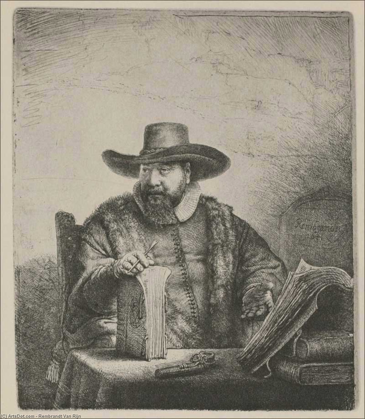 WikiOO.org - 백과 사전 - 회화, 삽화 Rembrandt Van Rijn - Corneliz Claesz Anslo