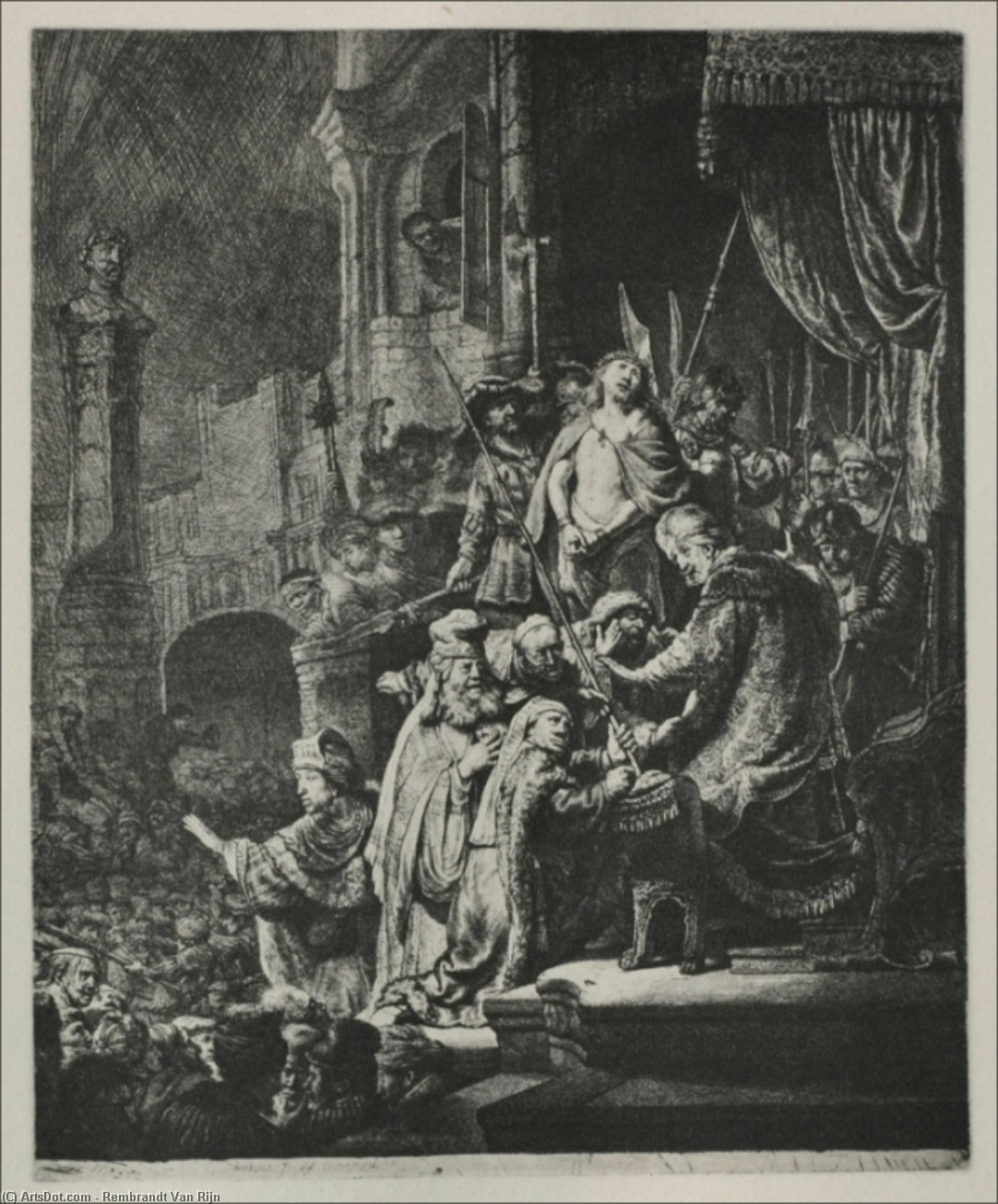 Wikioo.org - Bách khoa toàn thư về mỹ thuật - Vẽ tranh, Tác phẩm nghệ thuật Rembrandt Van Rijn - Ecce Homo 1