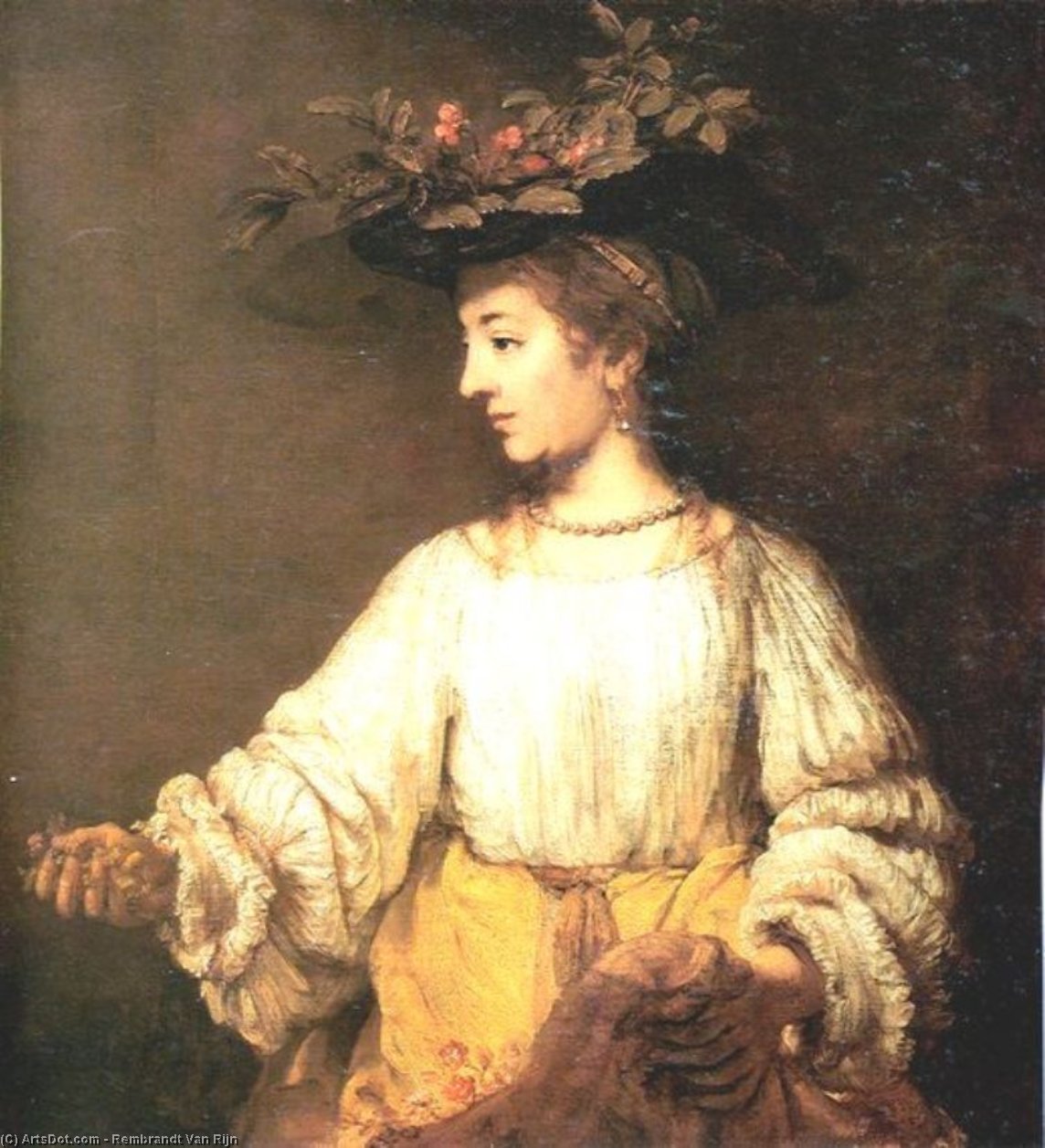 WikiOO.org - Енциклопедия за изящни изкуства - Живопис, Произведения на изкуството Rembrandt Van Rijn - Flora 1