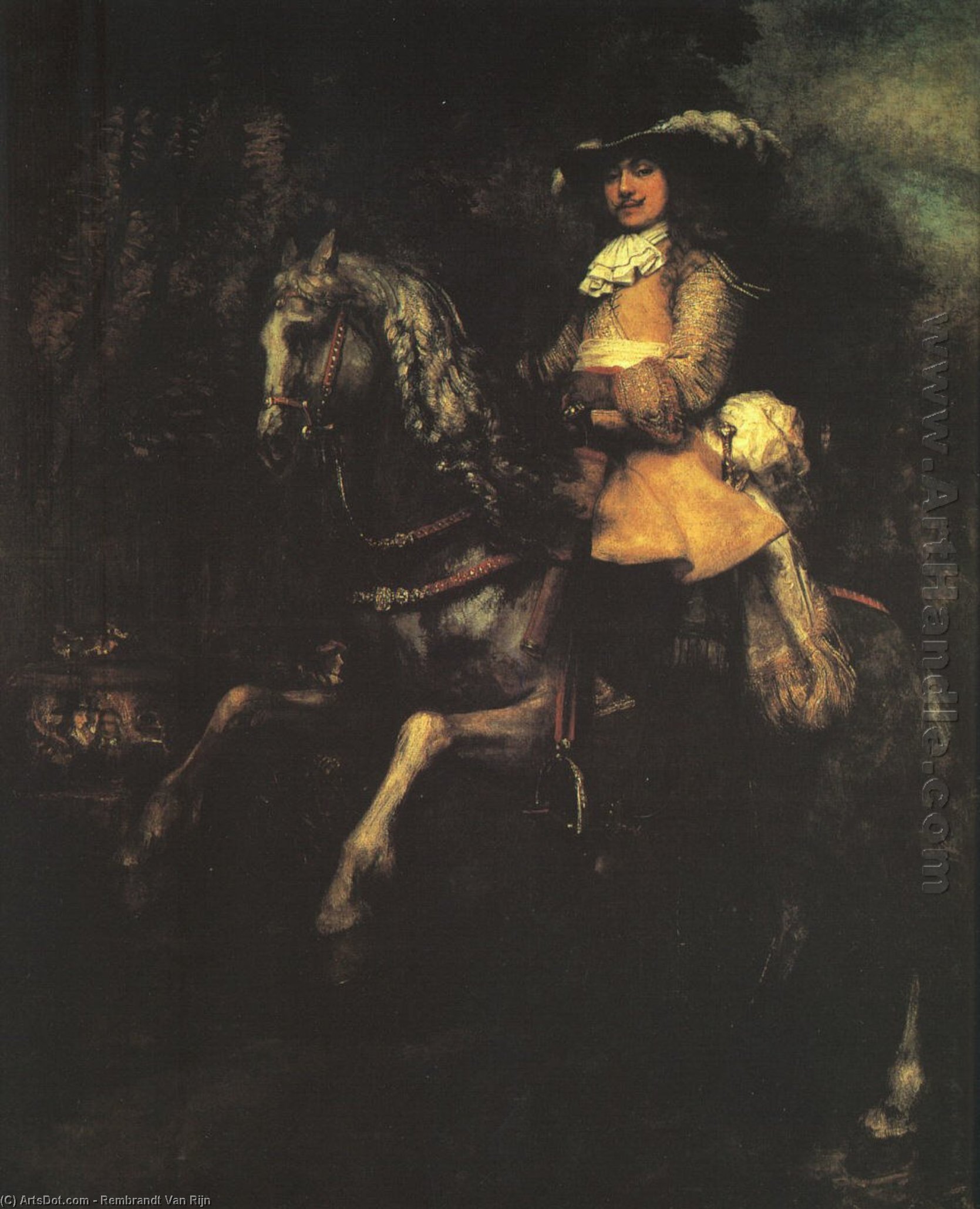 WikiOO.org - Encyclopedia of Fine Arts - Festés, Grafika Rembrandt Van Rijn - Frederick Rihel on Horseback