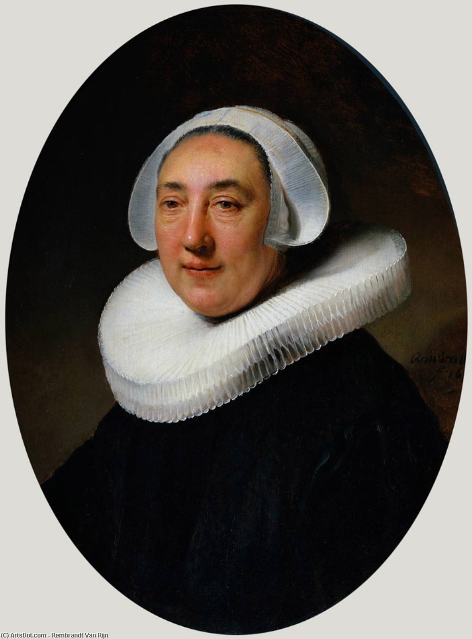 Wikioo.org – L'Enciclopedia delle Belle Arti - Pittura, Opere di Rembrandt Van Rijn - haesje jacobsdr . furgone Cleyburg , moglie di dale jjansz . Pesser