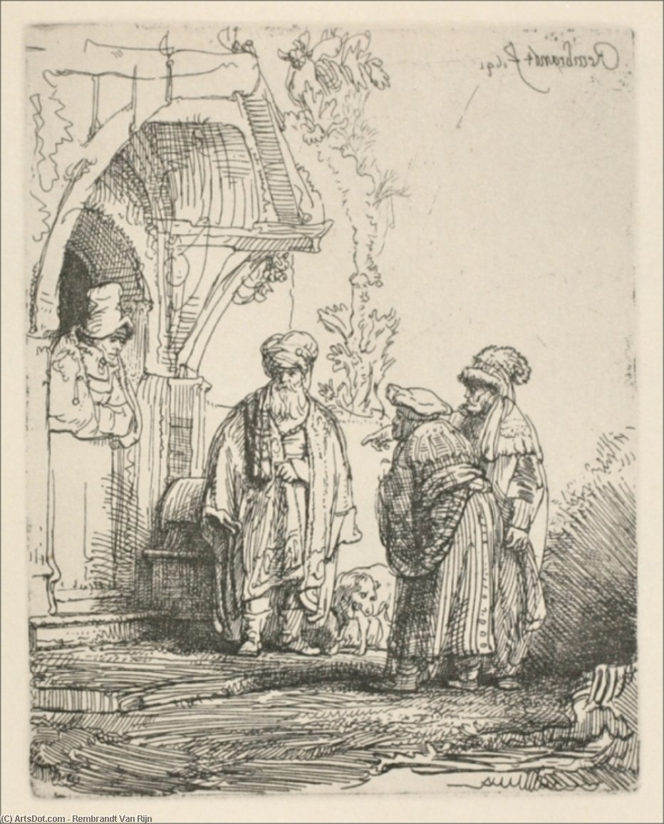WikiOO.org - Enciclopedia of Fine Arts - Pictura, lucrări de artă Rembrandt Van Rijn - Jacob with Laban