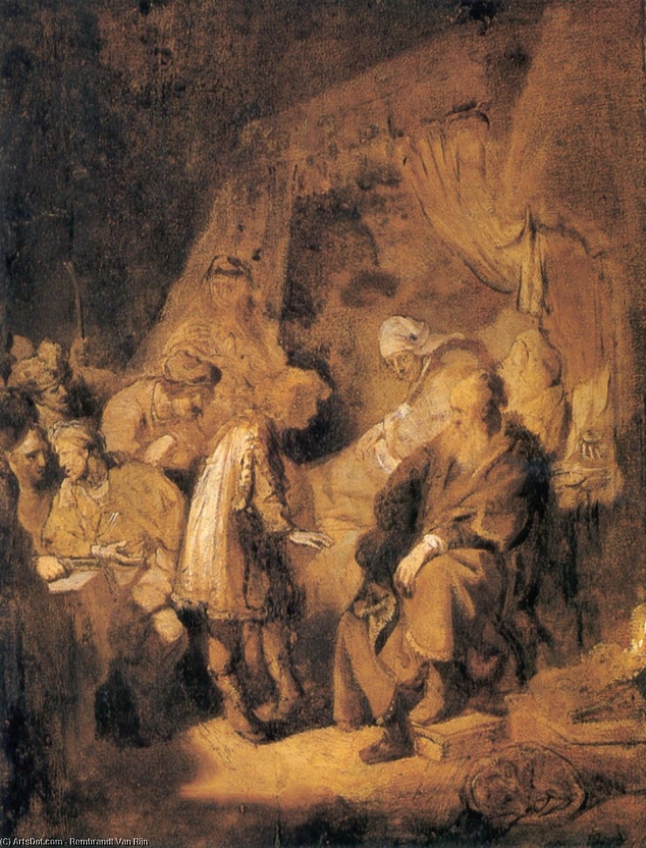 WikiOO.org - Encyclopedia of Fine Arts - Lukisan, Artwork Rembrandt Van Rijn - Joseph Tells his Dreams