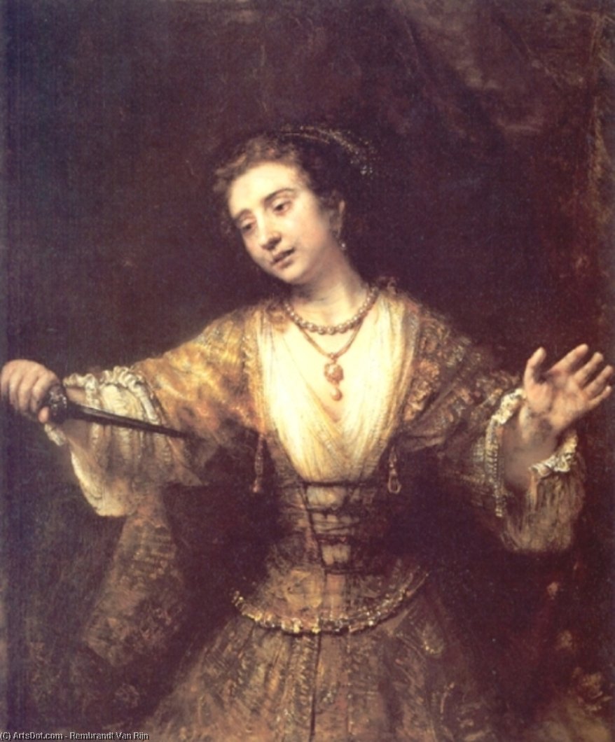 Wikioo.org - Bách khoa toàn thư về mỹ thuật - Vẽ tranh, Tác phẩm nghệ thuật Rembrandt Van Rijn - Lucretia 1