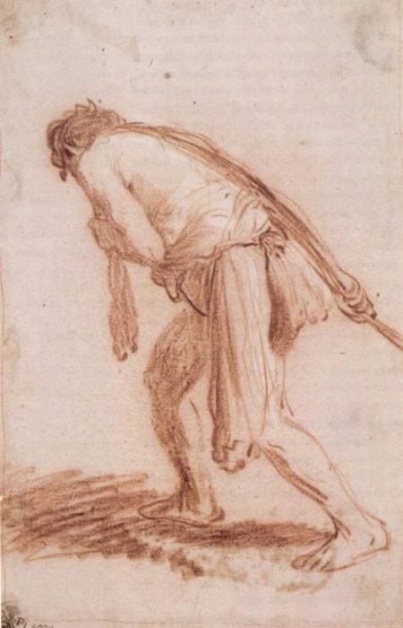 WikiOO.org - Güzel Sanatlar Ansiklopedisi - Resim, Resimler Rembrandt Van Rijn - Man Pulling a Rope