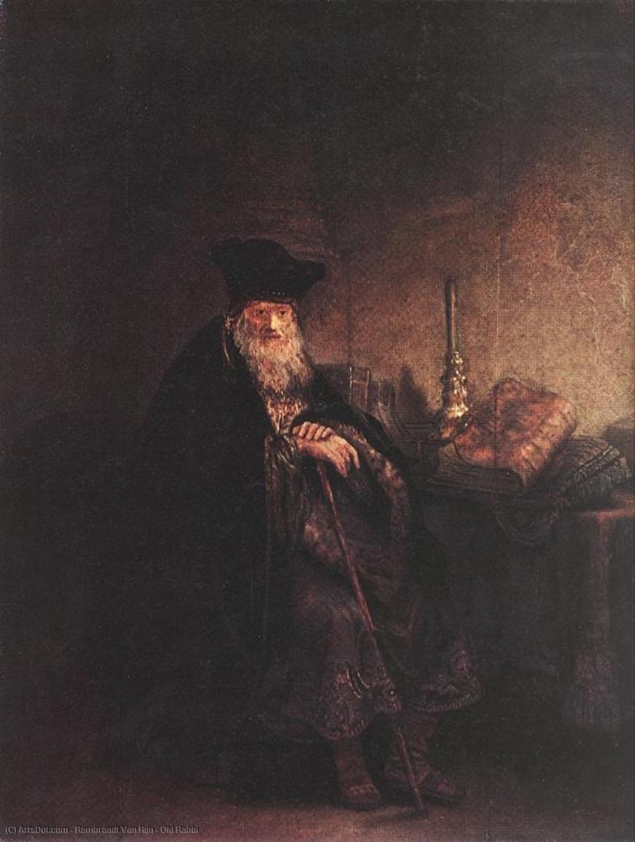 WikiOO.org – 美術百科全書 - 繪畫，作品 Rembrandt Van Rijn - 老拉比