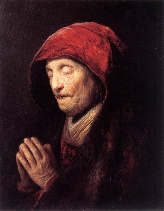Wikioo.org - The Encyclopedia of Fine Arts - Painting, Artwork by Rembrandt Van Rijn - Old Woman Praying