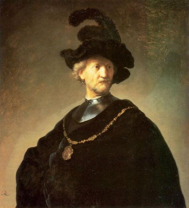 Wikioo.org - The Encyclopedia of Fine Arts - Painting, Artwork by Rembrandt Van Rijn - Older Man with a Black Beret