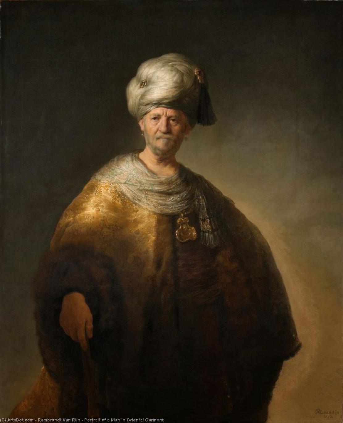 Wikioo.org - The Encyclopedia of Fine Arts - Painting, Artwork by Rembrandt Van Rijn - Portrait of a Man in Oriental Garment