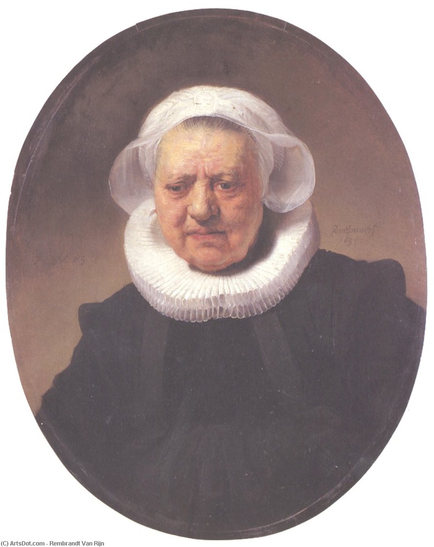 Wikioo.org – La Enciclopedia de las Bellas Artes - Pintura, Obras de arte de Rembrandt Van Rijn - Botas retrato de aechje claesdr .