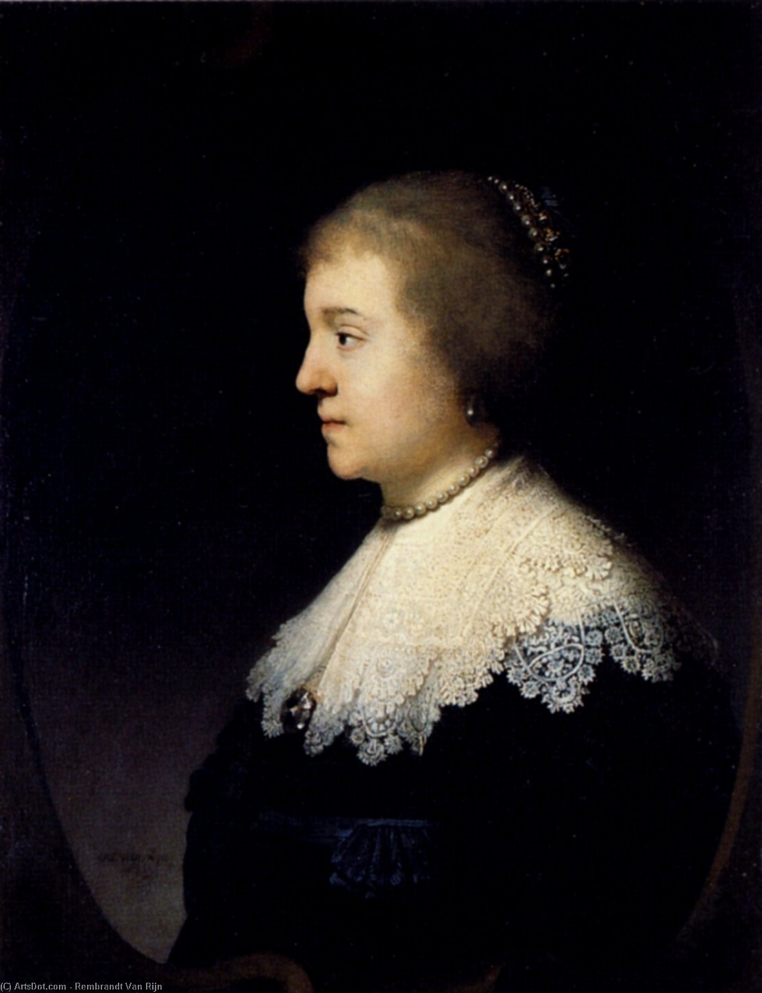 Wikioo.org - The Encyclopedia of Fine Arts - Painting, Artwork by Rembrandt Van Rijn - Portrait Of Amalia van Solms