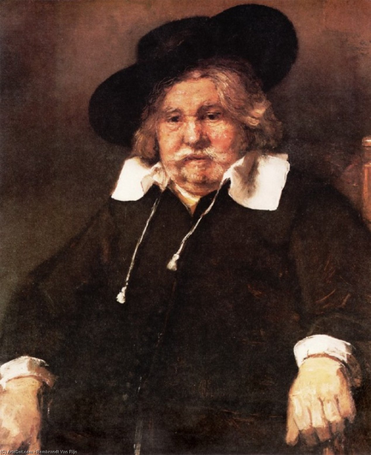 Wikoo.org - موسوعة الفنون الجميلة - اللوحة، العمل الفني Rembrandt Van Rijn - Portrait of an Elderly Man