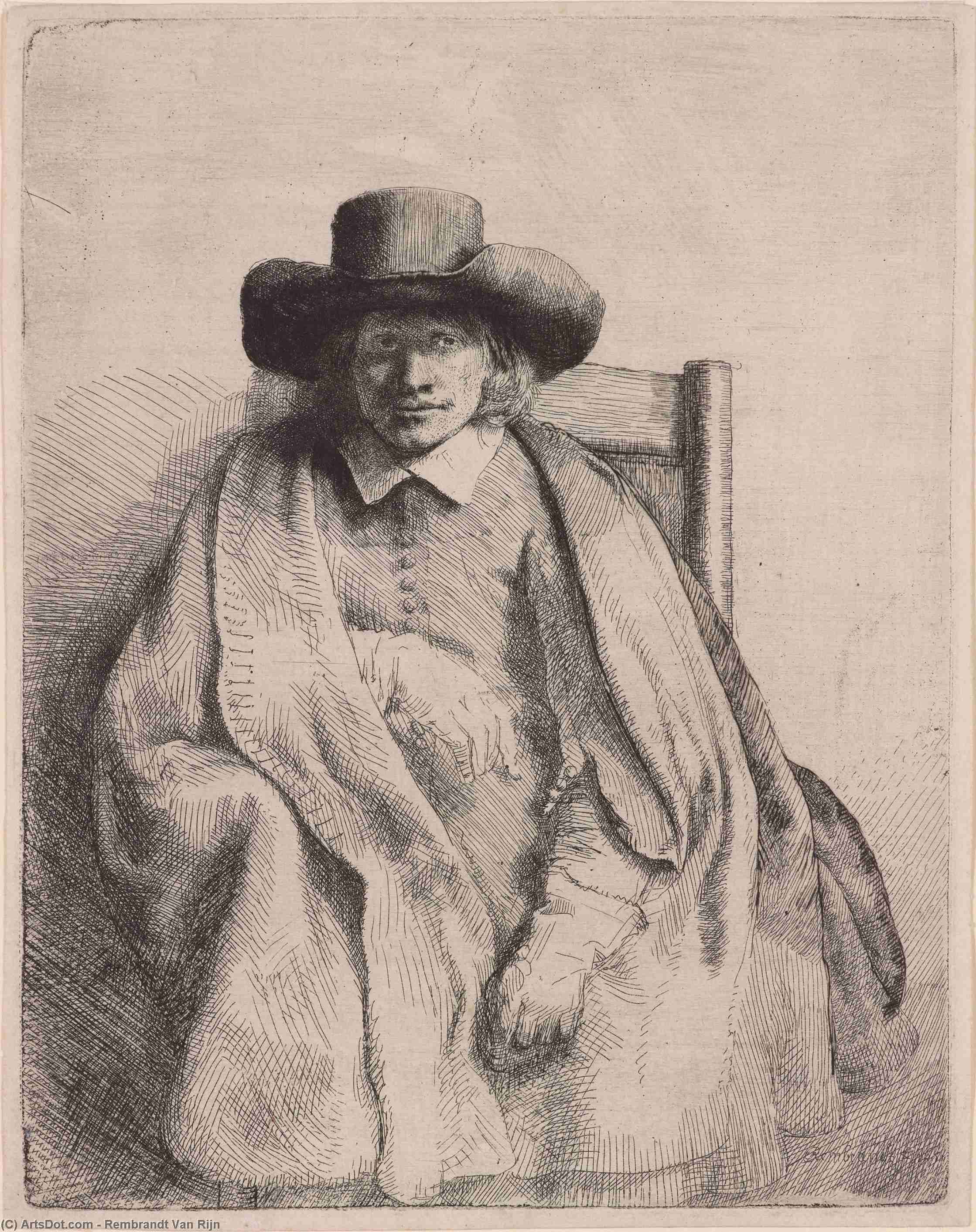 Wikioo.org - Encyklopedia Sztuk Pięknych - Malarstwo, Grafika Rembrandt Van Rijn - Portrait of Clement de Jonge