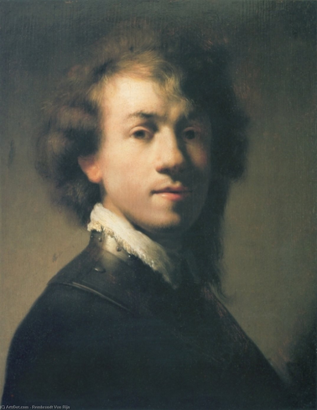 WikiOO.org - Enciklopedija dailės - Tapyba, meno kuriniai Rembrandt Van Rijn - Portrait of Rembwrandt with Gorget