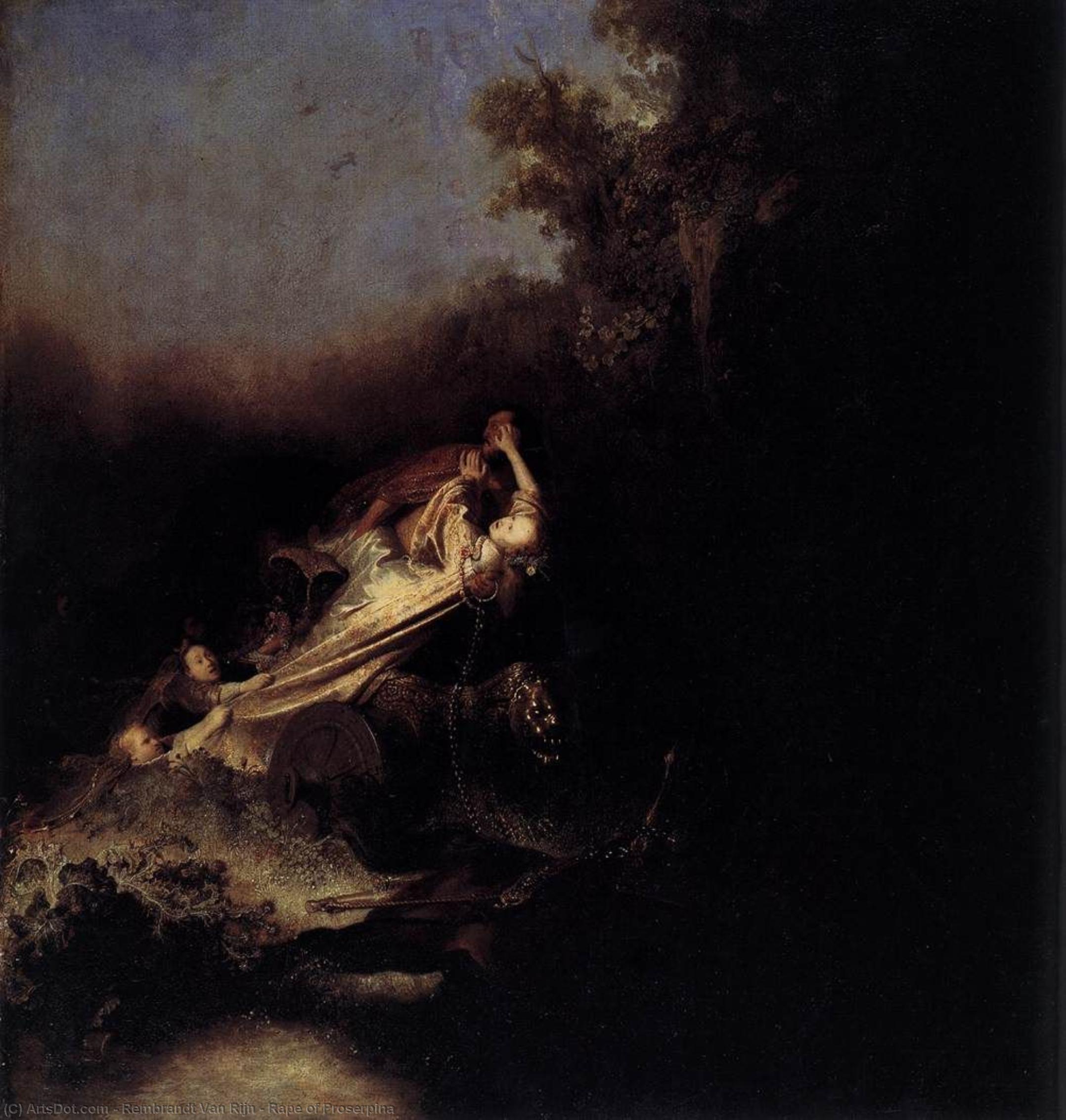 WikiOO.org - אנציקלופדיה לאמנויות יפות - ציור, יצירות אמנות Rembrandt Van Rijn - Rape of Proserpina