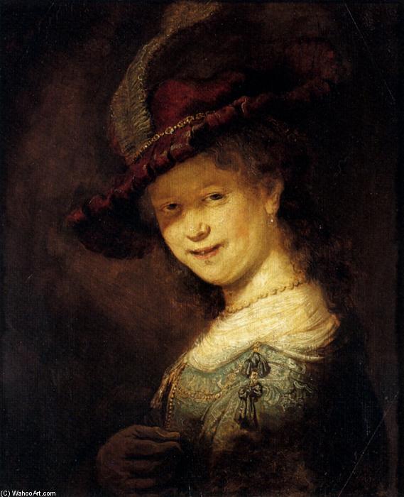 WikiOO.org - Encyclopedia of Fine Arts - Maľba, Artwork Rembrandt Van Rijn - Saskia Laughing