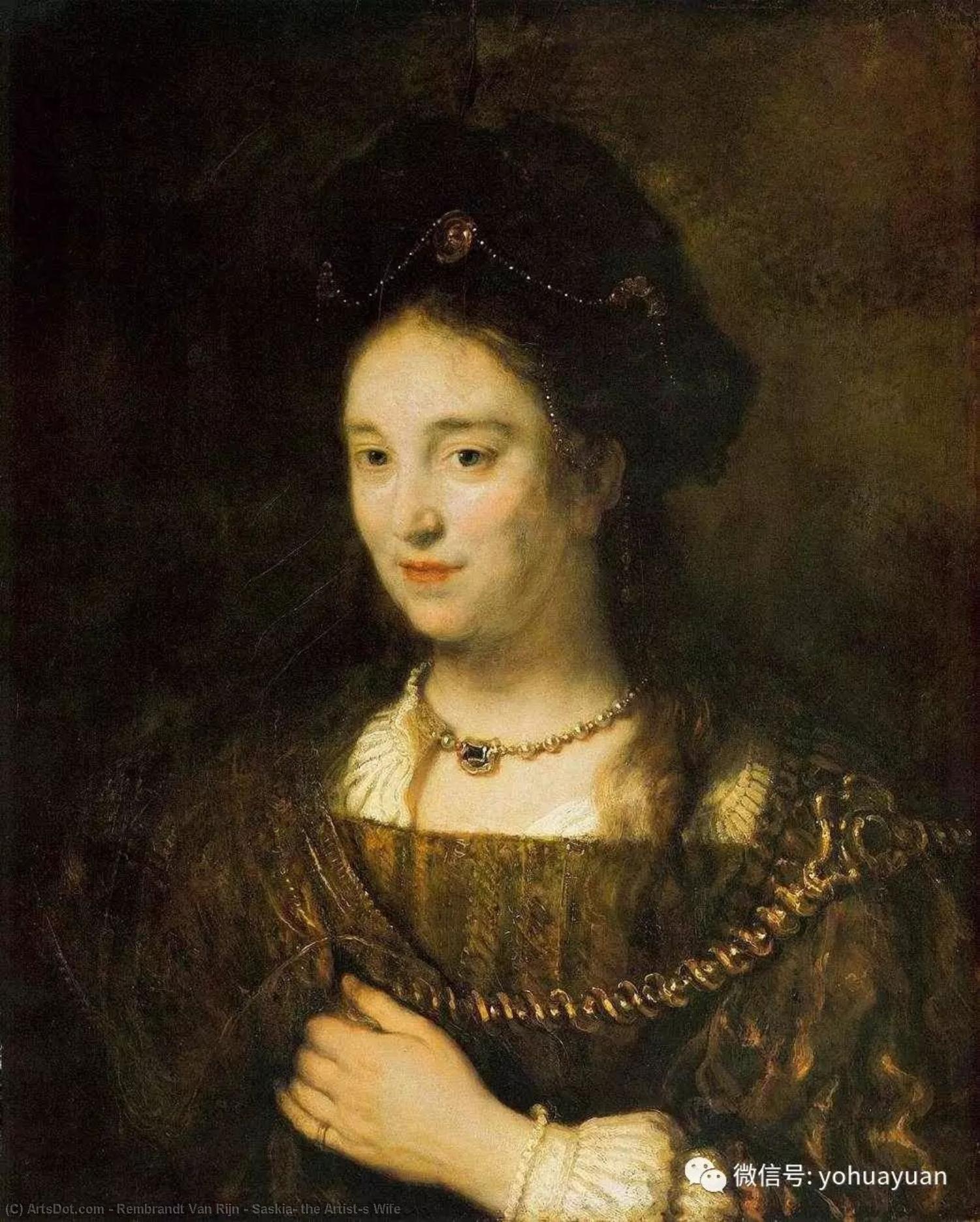 Wikioo.org - The Encyclopedia of Fine Arts - Painting, Artwork by Rembrandt Van Rijn - Saskia, the Artist's Wife
