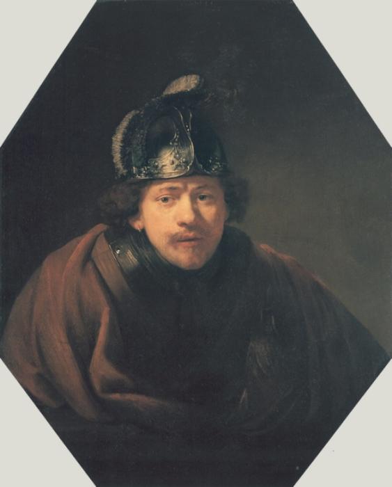 WikiOO.org - Encyclopedia of Fine Arts - Lukisan, Artwork Rembrandt Van Rijn - Self Portait with Helmet
