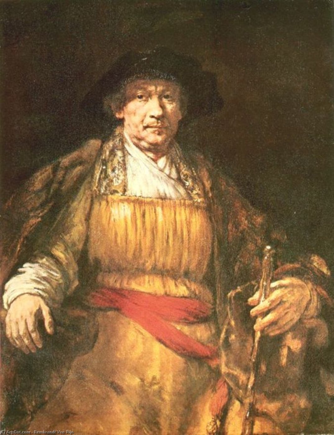 Wikoo.org - موسوعة الفنون الجميلة - اللوحة، العمل الفني Rembrandt Van Rijn - Self Portrait (12)