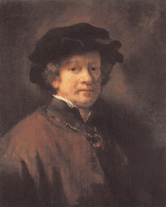 WikiOO.org - Энциклопедия изобразительного искусства - Живопись, Картины  Rembrandt Van Rijn - Автопортрет 17