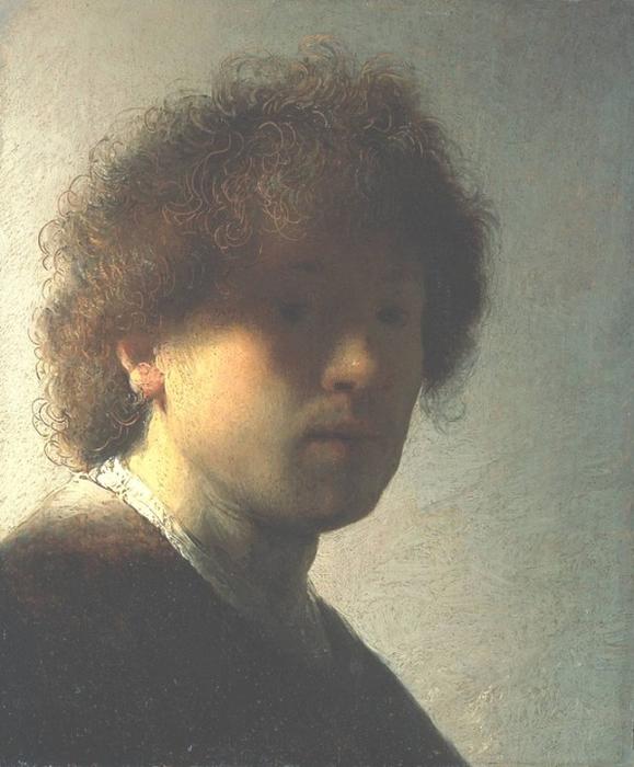 WikiOO.org - 백과 사전 - 회화, 삽화 Rembrandt Van Rijn - Self Portrait at an Early Age