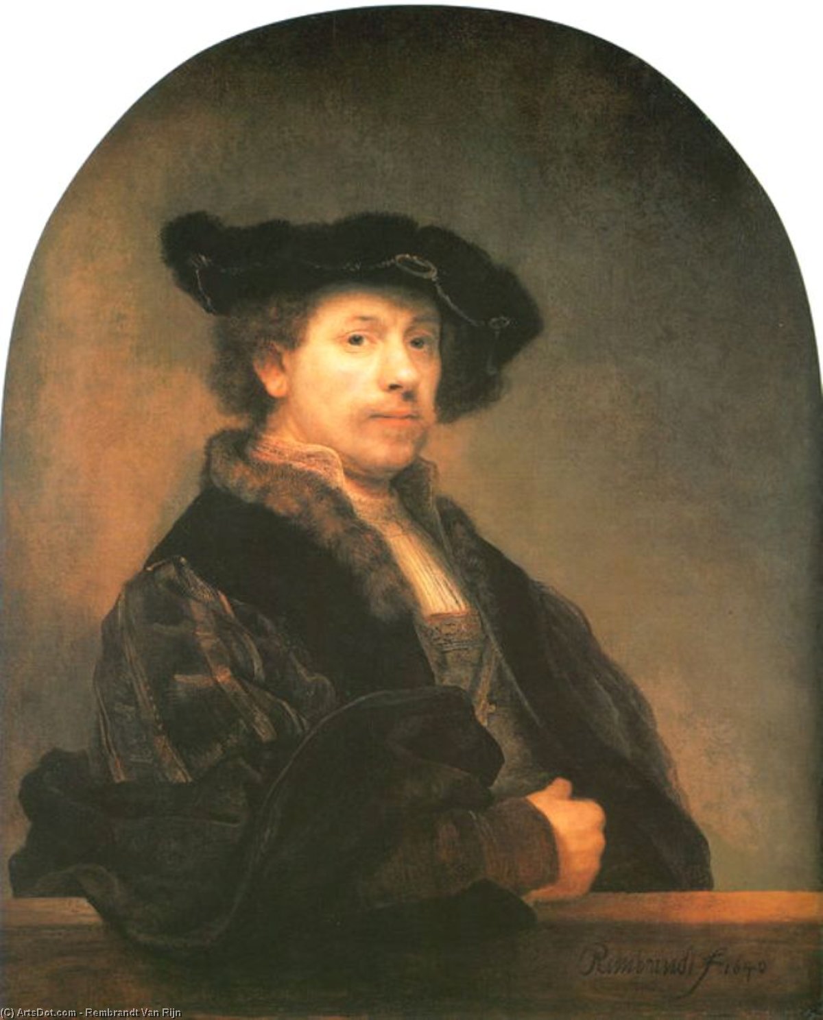 WikiOO.org - Encyclopedia of Fine Arts - Lukisan, Artwork Rembrandt Van Rijn - Self Portrait at the Age of 34