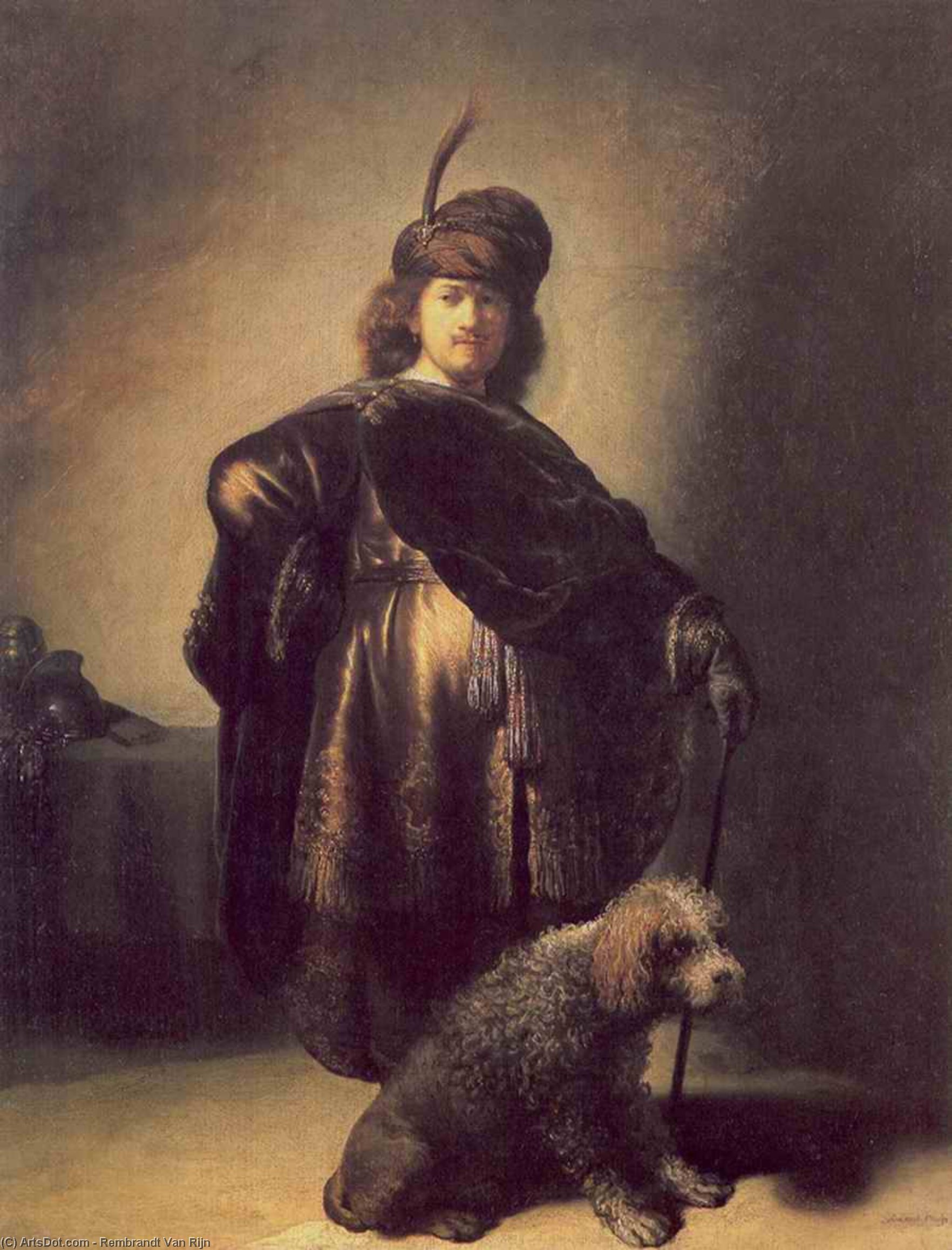 WikiOO.org - 百科事典 - 絵画、アートワーク Rembrandt Van Rijn - オリエンタル服装でセルフポートレート