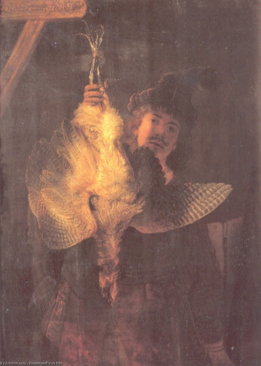 Wikioo.org - The Encyclopedia of Fine Arts - Painting, Artwork by Rembrandt Van Rijn - Self Portrait with Bittern