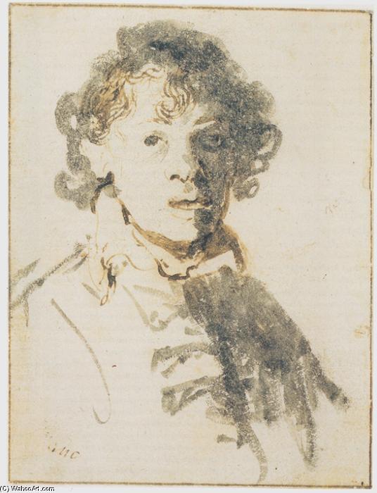 WikiOO.org - Encyclopedia of Fine Arts - Maľba, Artwork Rembrandt Van Rijn - Self Portrait, Open-Mouthed
