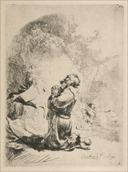 Wikioo.org - The Encyclopedia of Fine Arts - Painting, Artwork by Rembrandt Van Rijn - St. Gerome Kneeling