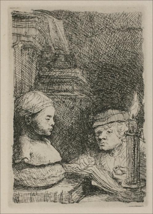 Wikioo.org – La Enciclopedia de las Bellas Artes - Pintura, Obras de arte de Rembrandt Van Rijn - El dibujante