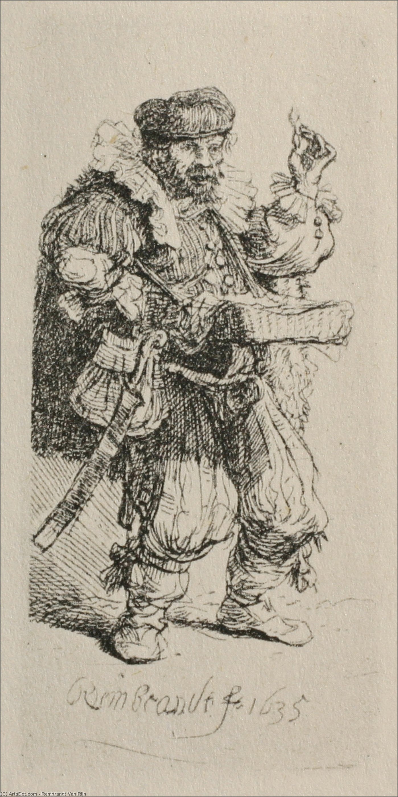 WikiOO.org - Encyclopedia of Fine Arts - Maleri, Artwork Rembrandt Van Rijn - The Mountebank