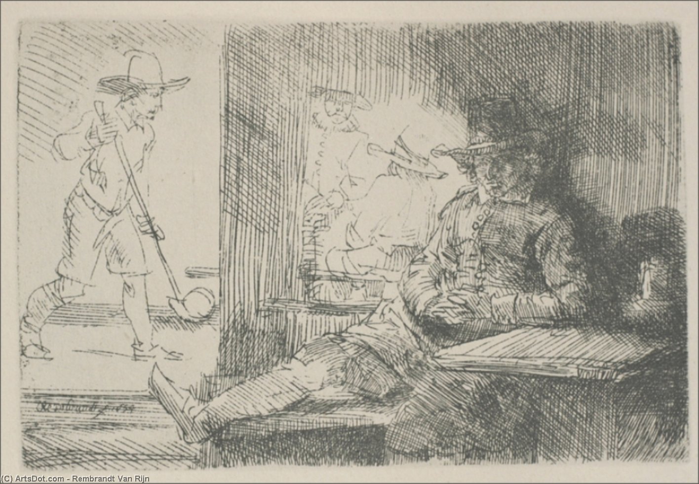 Wikioo.org – La Enciclopedia de las Bellas Artes - Pintura, Obras de arte de Rembrandt Van Rijn - El deporte de Golf
